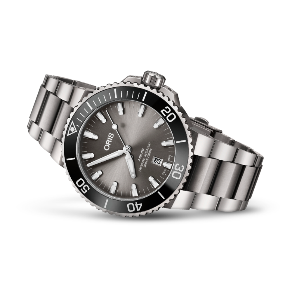 01 733 7730 7153-07 8 24 15PEB AQUIS TITANIUM DATE | ORIS / オリス